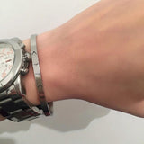 Engraved Rune Bracelet Good Luck Money Charm Love Bangle Cuff Stainless Steel