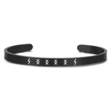Engraved Rune Bracelet Good Luck Money Charm Love Bangle Cuff Stainless Steel