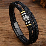 Woven Leather Wrap Bracelet Multilayer Braided Rope