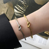 Silver Knot Opening Bangle for Women - Geometric Bangles