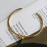 Silver Knot Opening Bangle for Women - Geometric Bangles