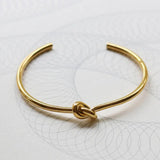 Silver Knot Opening Bangle for Women - Geometric Bangles