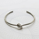 Silver Knot Opening Bangle for Women - Geometric Bangles