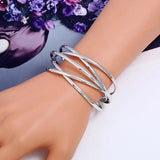 Silver Hollow Geometric Indian Jewelry Femme Vintage Bangles