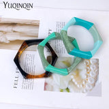 Colorful Acrylic Geometric Bracelet Bangles Resin Wide Cuff Bangles for Women