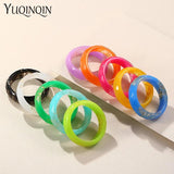 Colorful Round Resin Bangle Bracelets for Women