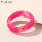 Colorful Round Resin Bangle Bracelets for Women