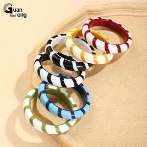 Colorful Acrylic Cuff Bangles for Women Geometric Bracelets Bangle