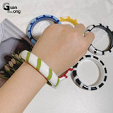Colorful Acrylic Cuff Bangles for Women Geometric Bracelets Bangle