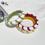 Colorful Acrylic Cuff Bangles for Women Geometric Bracelets Bangle