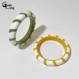 Colorful Acrylic Cuff Bangles for Women Geometric Bracelets Bangle