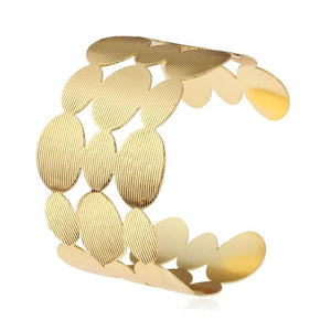 Wide Geometric Punk Cuff Bracelet Bangle for Women