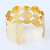 Wide Geometric Punk Cuff Bracelet Bangle for Women