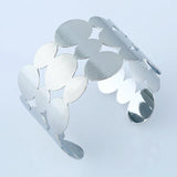 Wide Geometric Punk Cuff Bracelet Bangle for Women