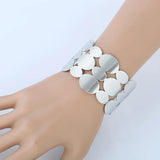 Wide Geometric Punk Cuff Bracelet Bangle for Women