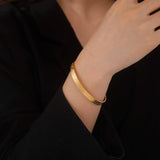 Cazador Stainless Steel Filigree Flower Leaves Cuff Bangles for Women