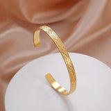 Cazador Stainless Steel Filigree Flower Leaves Cuff Bangles for Women