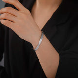 Cazador Stainless Steel Filigree Flower Leaves Cuff Bangles for Women