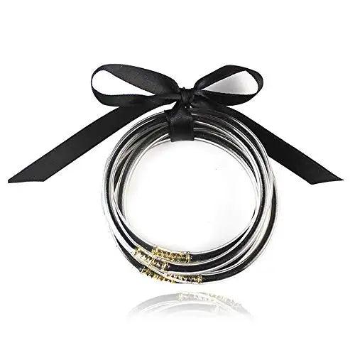 Glitter Jelly Bangles Bracelets Set for Women Buddha Girl Bracelets Bangle