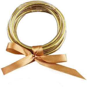 Glitter Jelly Bangles Bracelets Set for Women Buddha Girl Bracelets Bangle
