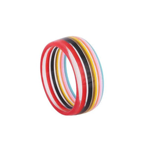 Colorful Stripe Resin Wide Cuff Bracelet