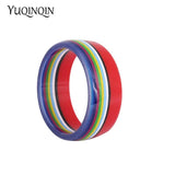 Colorful Stripe Resin Wide Cuff Bracelet