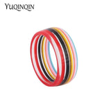Colorful Stripe Resin Wide Cuff Bracelet