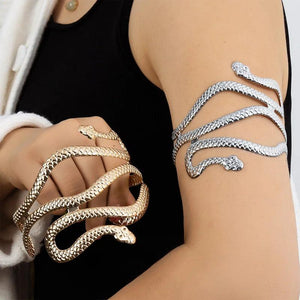 Snake Shape Bracelet Silver Plated Animal Arm Cuff