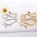 Snake Shape Bracelet Silver Plated Animal Arm Cuff