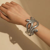 Snake Shape Bracelet Silver Plated Animal Arm Cuff