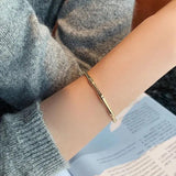 Bamboo Shape Bracelet Open Hand Hangles Size Solid Plating Jewelry Cuff Bangles