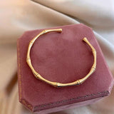 Bamboo Shape Bracelet Open Hand Hangles Size Solid Plating Jewelry Cuff Bangles