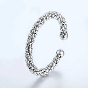 Women Hollow Scaly Stainless Steel Cuff Bangle