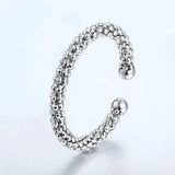 Women Hollow Scaly Stainless Steel Cuff Bangle