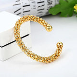 Women Hollow Scaly Stainless Steel Cuff Bangle