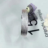 Foxanry Silver Wide Bracelet Vintage Line Pattern Bangles for Women