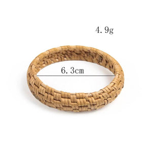 Unisex Wooden Bamboo Rattan Bangle Bracelet Eco-Friendly Materials