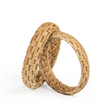 Unisex Wooden Bamboo Rattan Bangle Bracelet Eco-Friendly Materials