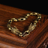 Vintage Brass Dragon Head Bracelet Punk Hip-Hop Jewelry