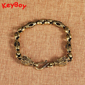 Vintage Brass Dragon Head Bracelet Punk Hip-Hop Jewelry
