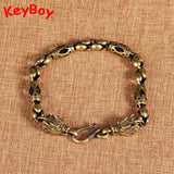 Vintage Brass Dragon Head Bracelet Punk Hip-Hop Jewelry