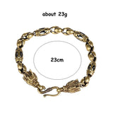Vintage Brass Dragon Head Bracelet Punk Hip-Hop Jewelry