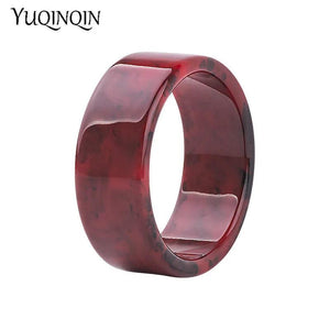 Vintage Colorful Big Female Bracelet Charm Resin Acrylic Geometric Wide Bangle