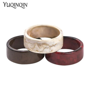 Vintage Colorful Big Female Bracelet Charm Resin Acrylic Geometric Wide Bangle