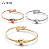 Adjustable Cable Mesh Bangles With Metal Bead