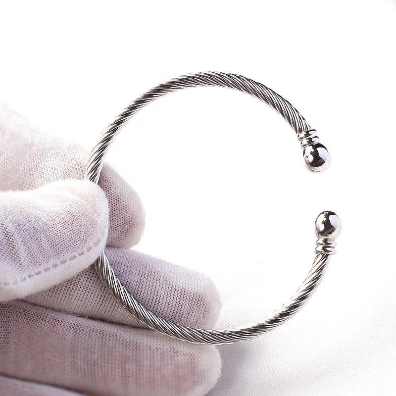 Titanium Steel Bracelet Twisted Wire Charm Bracelet