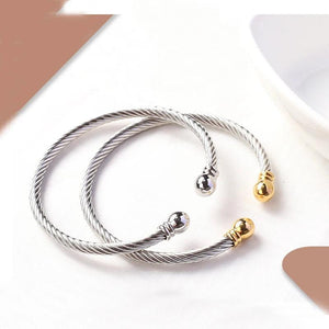 Titanium Steel Bracelet Twisted Wire Charm Bracelet