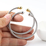 Titanium Steel Bracelet Twisted Wire Charm Bracelet