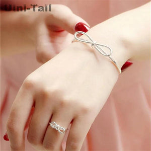 925 Tibetan Silver Open Bow Bracelet - Girlfriend Jewelry