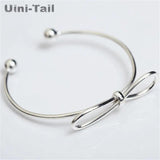 925 Tibetan Silver Open Bow Bracelet - Girlfriend Jewelry